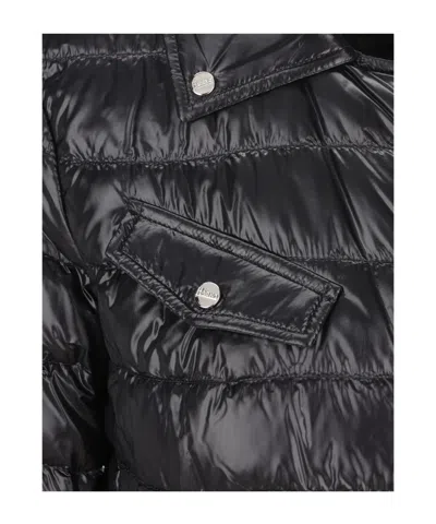 Herno Quilted Biker Down Jacket In Black