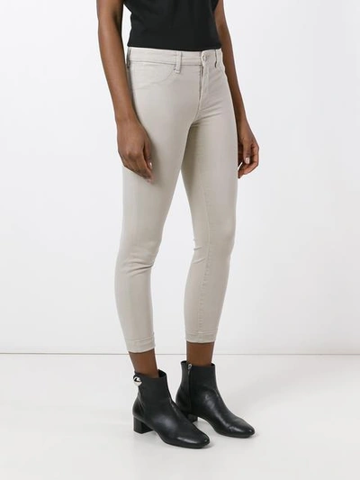 Shop J Brand Skinny Cropped Jeans - Neutrals