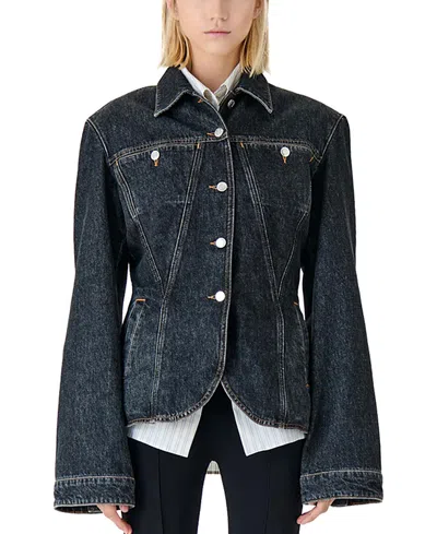 Iro Long-sleeved Denim Jacket In Black