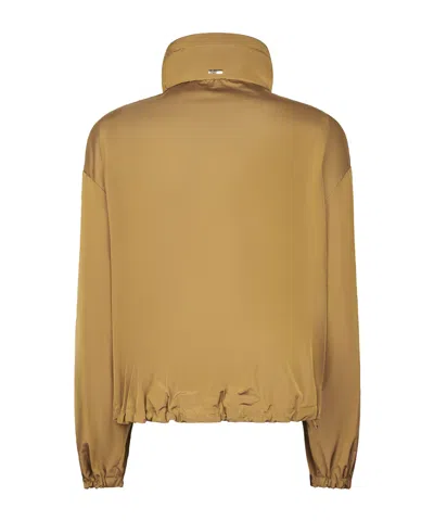 Herno Drawstring Zip-up Jacket In Brown