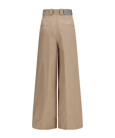 Balenciaga High Waist Pants Wide Leg Belt Loops In Neutral
