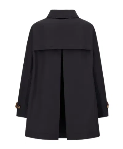 Herno Single-breasted A-line Coat In Black
