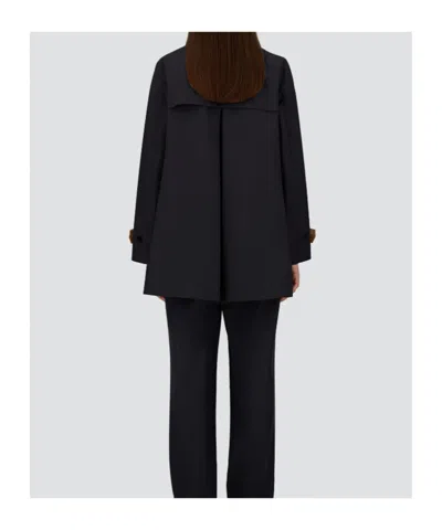 Herno Single-breasted A-line Coat In Black