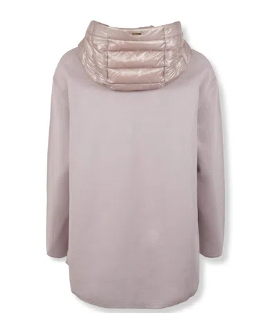 Herno Quilted Panel Hooded Jacket In Neutral