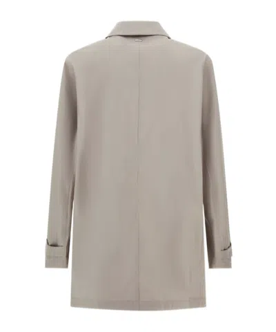 Herno Raincoat In 3 Layers Wool Storm In Gray