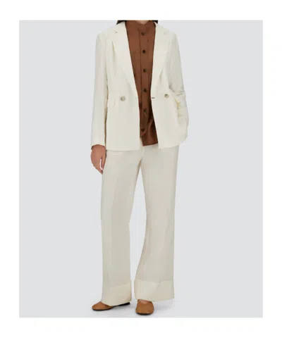 Herno Double-breasted Linen Blazer In Neutral