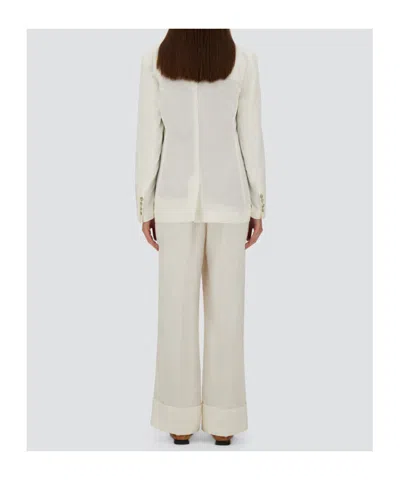 Herno Double-breasted Linen Blazer In Neutral