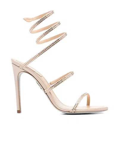René Caovilla Rene Caovilla Womens Blush Cleo 80 Crystal-embellished Leather Heeled Sandals