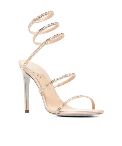 René Caovilla Rene Caovilla Womens Blush Cleo 80 Crystal-embellished Leather Heeled Sandals