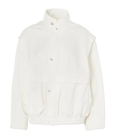 Tibi Patchwork Twill Slicker Jacket White In White