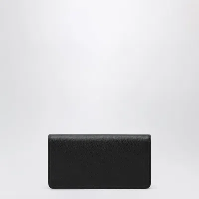 Valentino Garavani Vlogo Signature Grainy Calfskin Wallet With Chain Woman Black Uni In Black