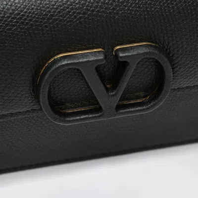 Valentino Garavani Vlogo Signature Grainy Calfskin Wallet With Chain Woman Black Uni In Black
