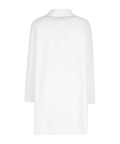 Herno Single-breasted Long Jacket In White