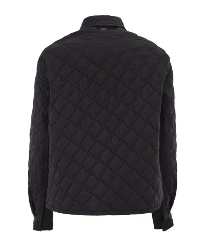 Herno Quilted Button-up Jacket In Black