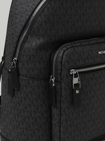 Michael Kors Hudson Patterned Backpack In Black