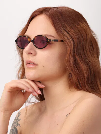 Miu Miu Miumiu 0mu 04zs Miu Regard Vau50d Havana Miele Sunglasses In Orange