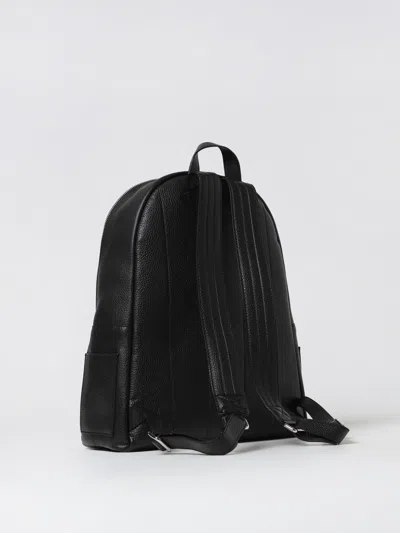 Orciani Rounded Black Pelle Backpack With Adjustable Straps In Purple