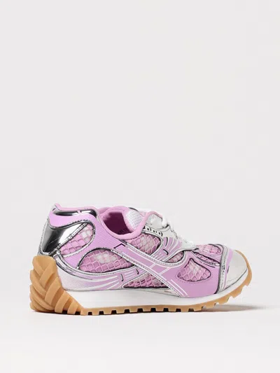 Bottega Veneta Lace-up Fastening Sneakers With Technical Fabric Lining In Pink