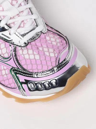 Bottega Veneta Lace-up Fastening Sneakers With Technical Fabric Lining In Pink