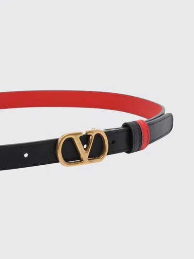 Valentino Garavani Vlogo Signature Reversible Shiny Calfskin Belt - 20mm / 1.2 In. Woman Black/deep In Black