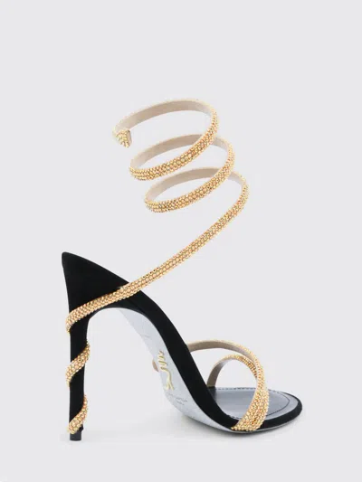 René Caovilla Crystal-embellished Stiletto Sandals With Spiraled Strap In Neutral