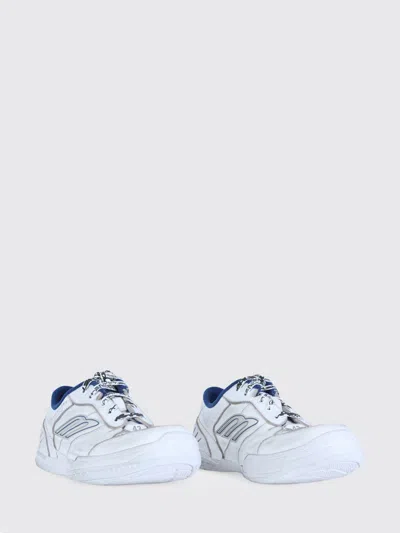 Balenciaga Hamptons Worn-out Sneakers In White And Blue In White