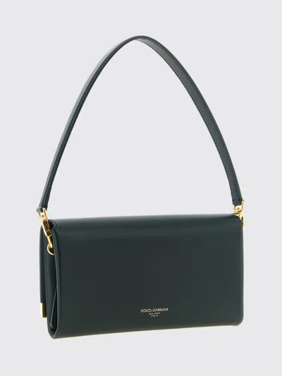 Dolce & Gabbana Marlene Rectangular Shoulder Bag Gold Tone Hardware In Green