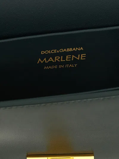 Dolce & Gabbana Marlene Rectangular Shoulder Bag Gold Tone Hardware In Green