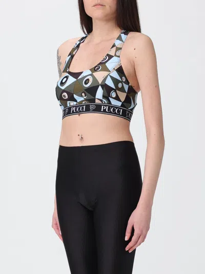 Pucci Bicolor Polyamide Top In Multi