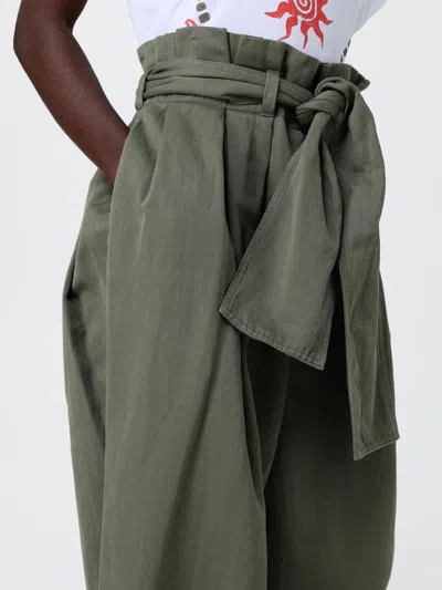 Balmain Belted Pleated Cotton And Linen-blend Twill Tapered Pants In Green