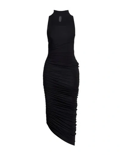 Jacquemus The Piazza Asymmetric Gathered Stretch-jersey Turtleneck Dress In Black