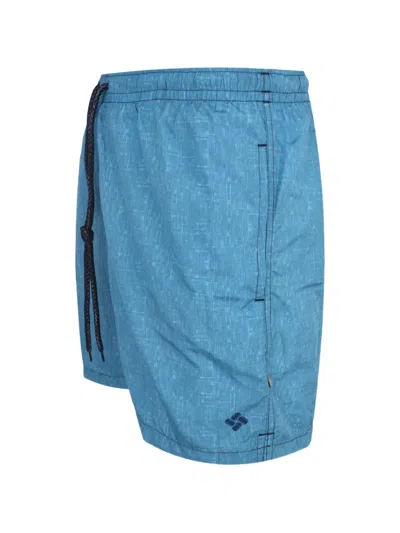 Drumohr Drawstring Slub-texture Shorts In Blue