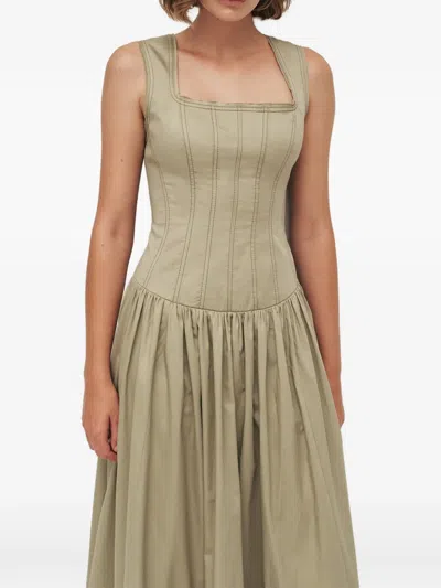 Aje Parallel Midi Dress In Green