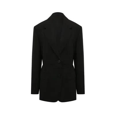 Prada Single-breasted Kid-mohair Jacket In Black