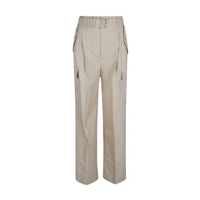 Prada Cotton Blend Cargo Pants In Gray