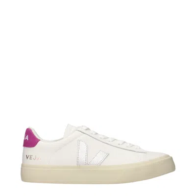 Veja Sneakers Campo Chromefree White Silver Ultraviolet In Multi
