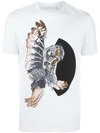 NEIL BARRETT mechanical owl print T-shirt,MACHINEWASH