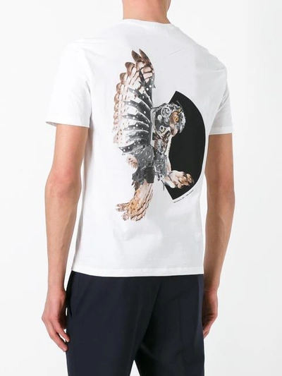 Shop Neil Barrett Mechanical Owl Print T-shirt