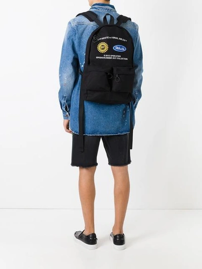 Shop Off-white Patch Embroidered Backpack