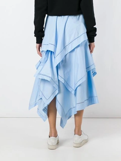 Shop Jw Anderson Paneled Layer Maxi Skirt In Blue