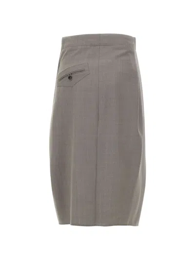 Victoria Beckham Asymmetric Virgin Wool Midi Skirt In Animal Print