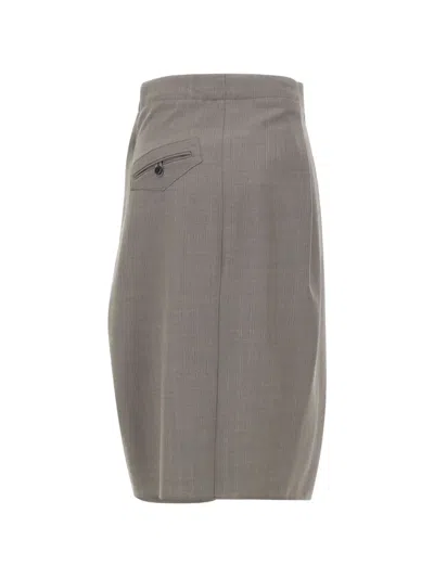 Victoria Beckham Asymmetric Virgin Wool Midi Skirt In Animal Print