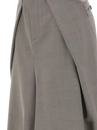 Victoria Beckham Asymmetric Virgin Wool Midi Skirt In Animal Print