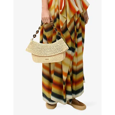 Loewe Medium Ola Bag In Raffia For Woman In Brown