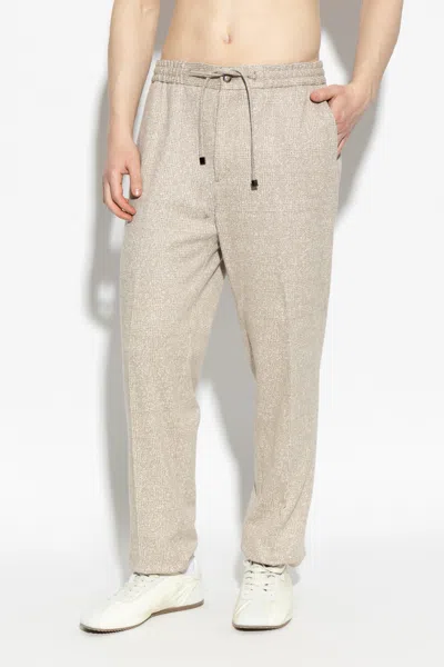 Etro Patterned Drawstring Trousers In White
