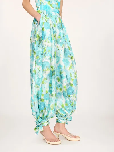 Chloé Floral-print Silk-jacquard Cropped Pants In Multi