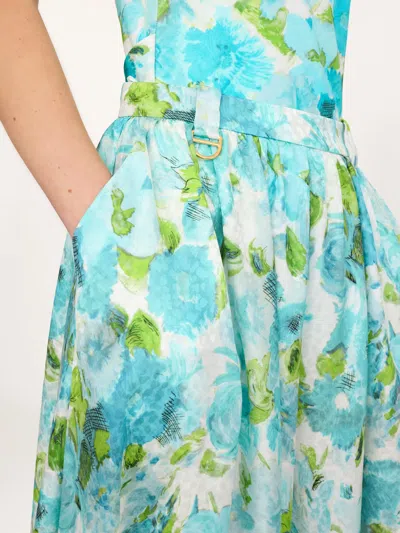 Chloé Floral-print Silk-jacquard Cropped Pants In Multi