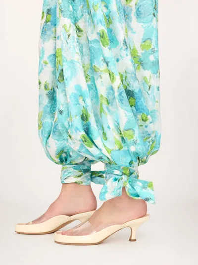 Chloé Floral-print Silk-jacquard Cropped Pants In Multi