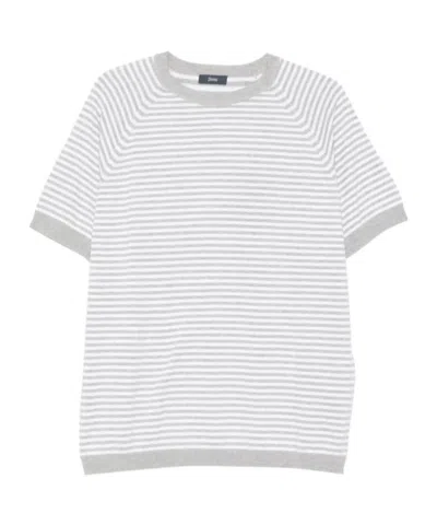 Herno Striped T-shirt In Gray