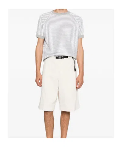 Herno Striped T-shirt In Gray